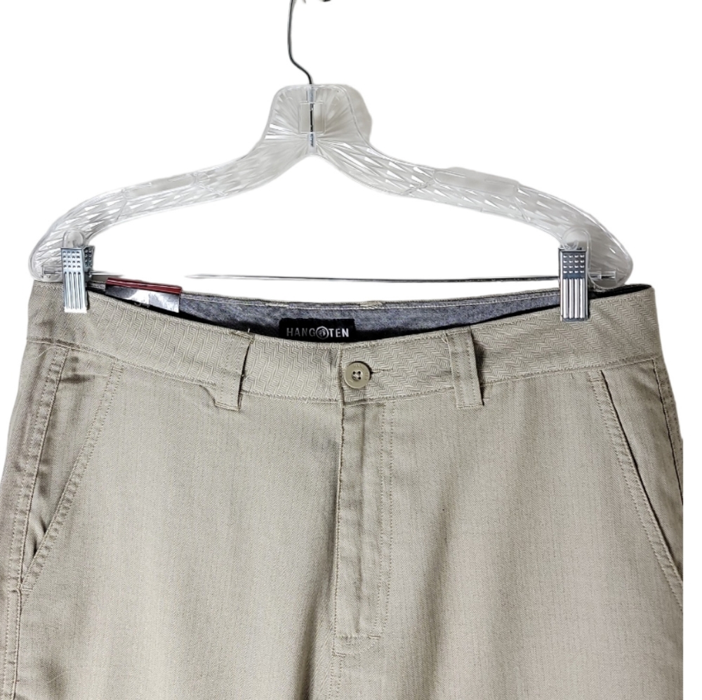 Hang Ten chervon stripe khaki shorts men size 34 - Picture 3 of 9